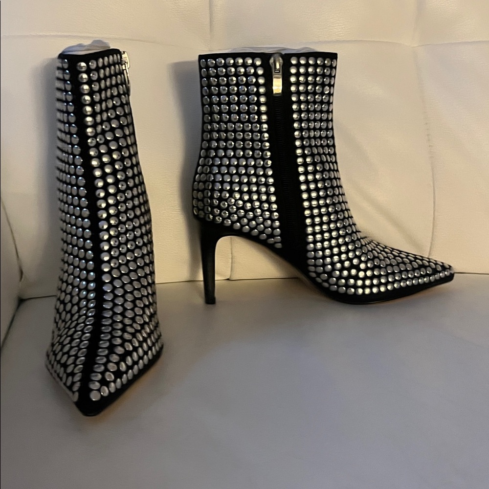 Nine West Metallic Studded Ankle Boots